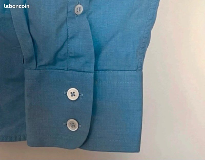 Chemise, homme bleu "café coton " taille XL (image 4)