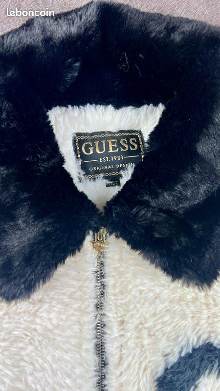 Gilet Fourrure Guess - Taille S (convient Aussi M) - Marron - Neuf Avec étiquettes