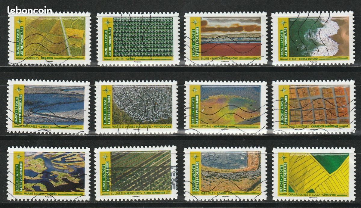 Timbres de France oblitérés N° 1942 à 1953 (image 1)