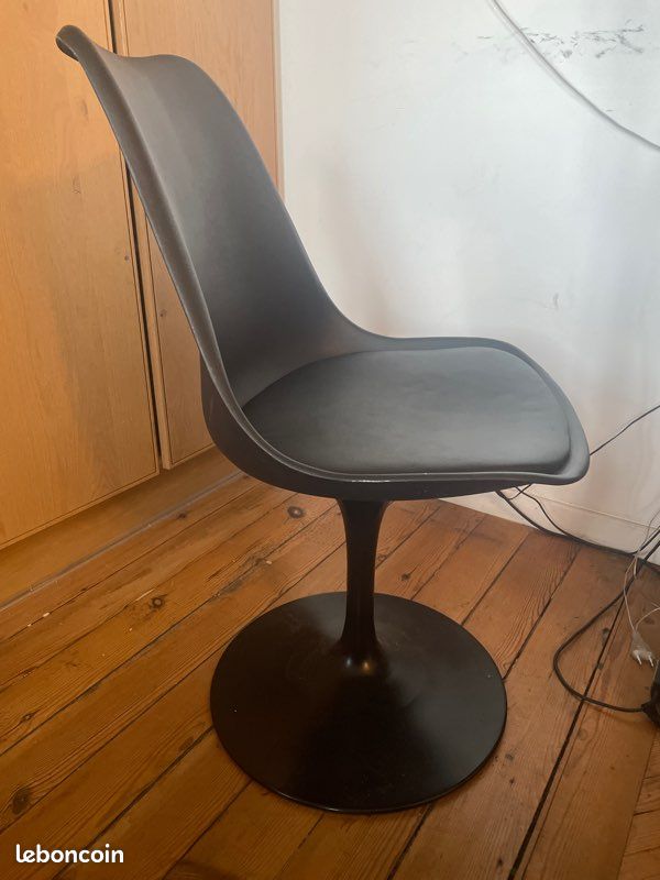 Chaise tulipe noire (image 2)