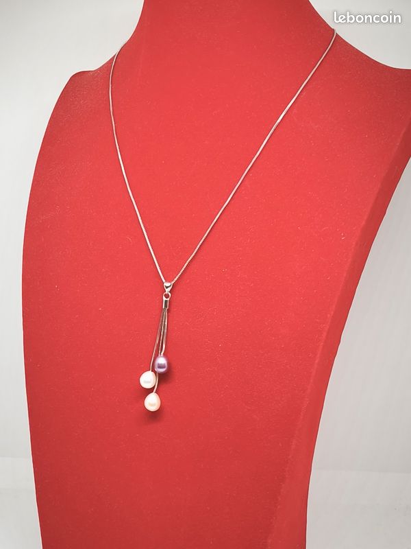 Collier Chaîne Triple Vintage Argent 925 – Fermoir Boule – Longueur 58 Cm – Unisexe
