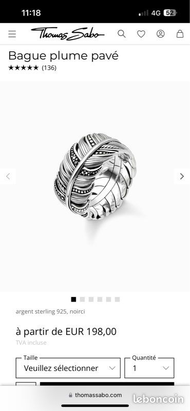Bague plumes Thomas Sabo (60) Montres Bijoux