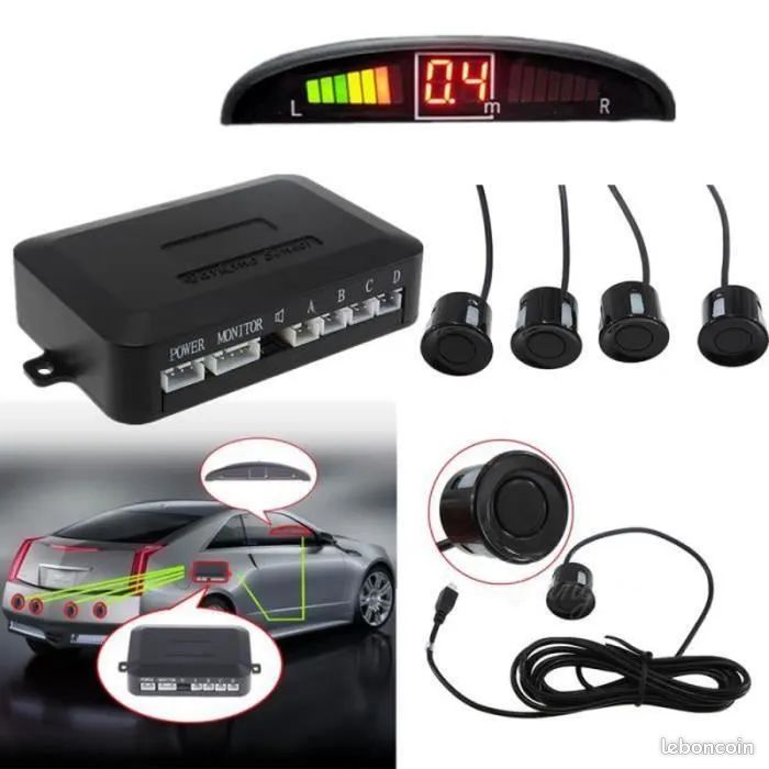 Kit 4 Capteurs De Stationnement Arrière Avec Écran LED – Alarme Sonore Et Visuelle, Câble 6 M, Pour Camion, Pick-up