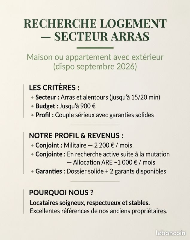 Maison 3 pièces 50 m² · à Arras · 50 m² · 900 €/mois