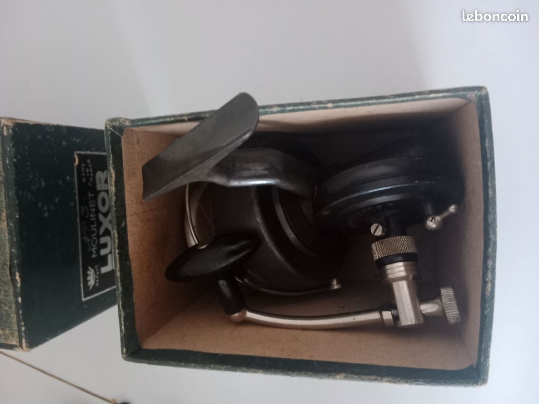 Moulinet Luxor Saumon Mer Modèle B Avec Boîte – Ancien, Couleur Gris Anthracite, Pour Pêche En Mer