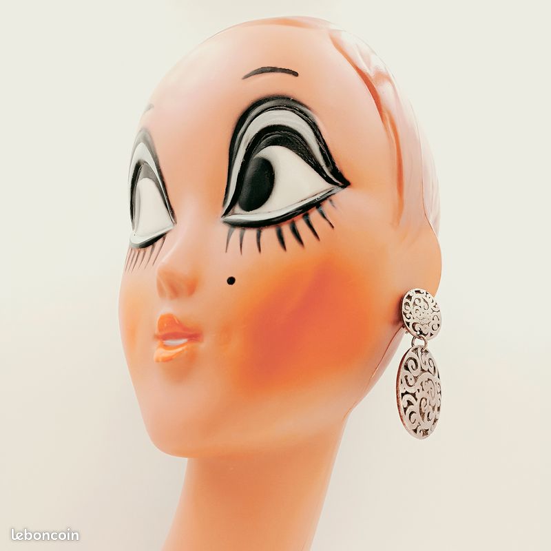 Boucles D'oreilles Clips Vintage Oversize Style Baroque Années 1990 - Doré