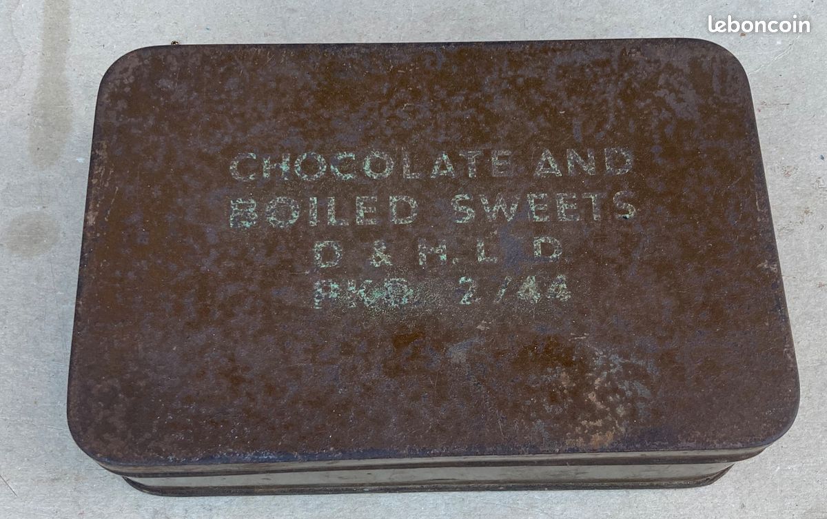 Anglais Normandie D Day 1944 Boite ration réglementaire datée 2/44 (image 1)