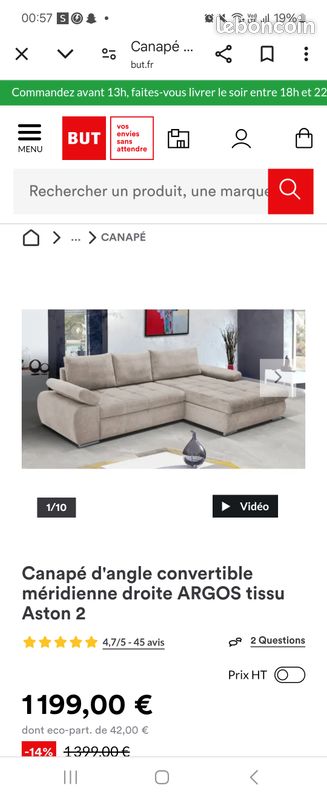 Vends canapé argos (image 1)