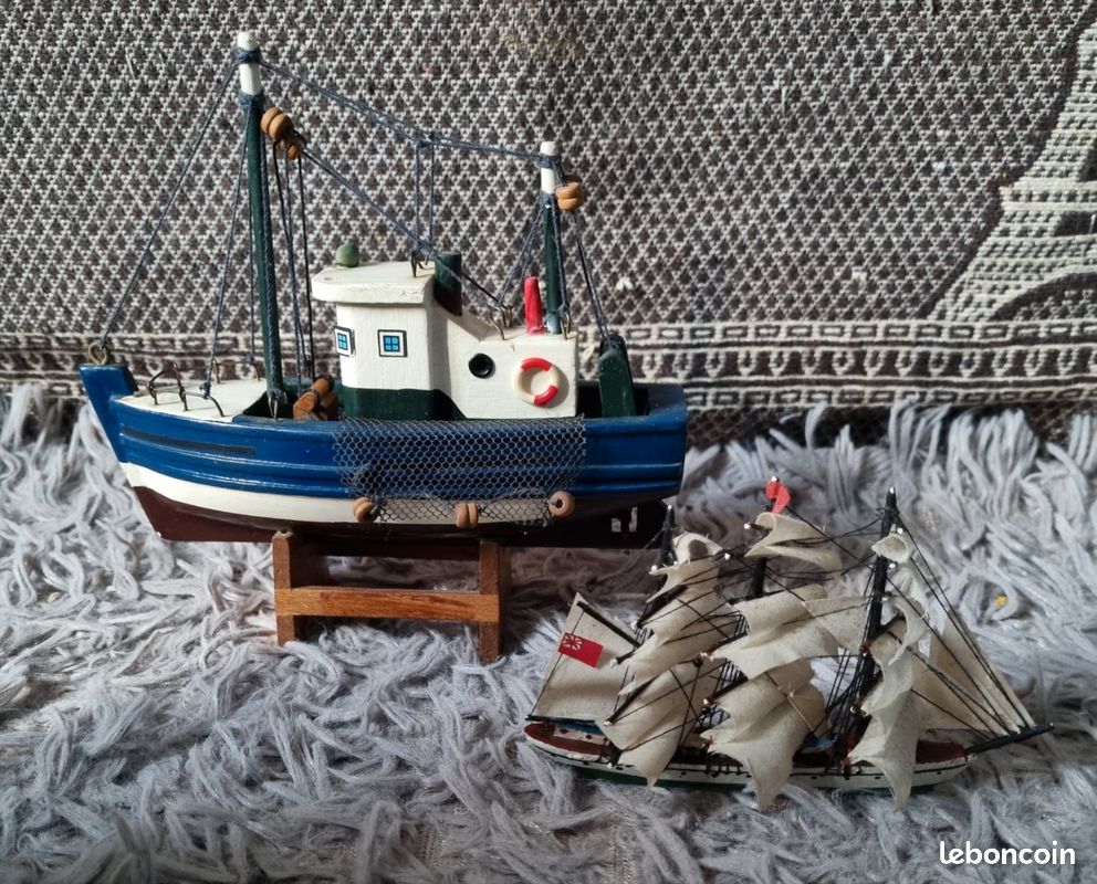 15 Pièces Modèles Miniatures Bateaux De Pêche En Résine - Décoration Maritime Pour Bureau Et Chambre