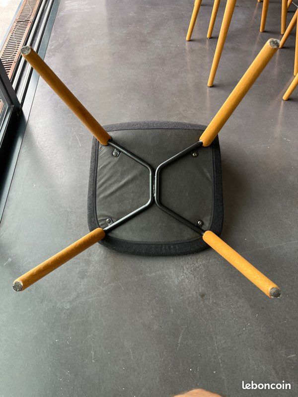 Lot de 6 Chaises en tissu anthracite (image 9)
