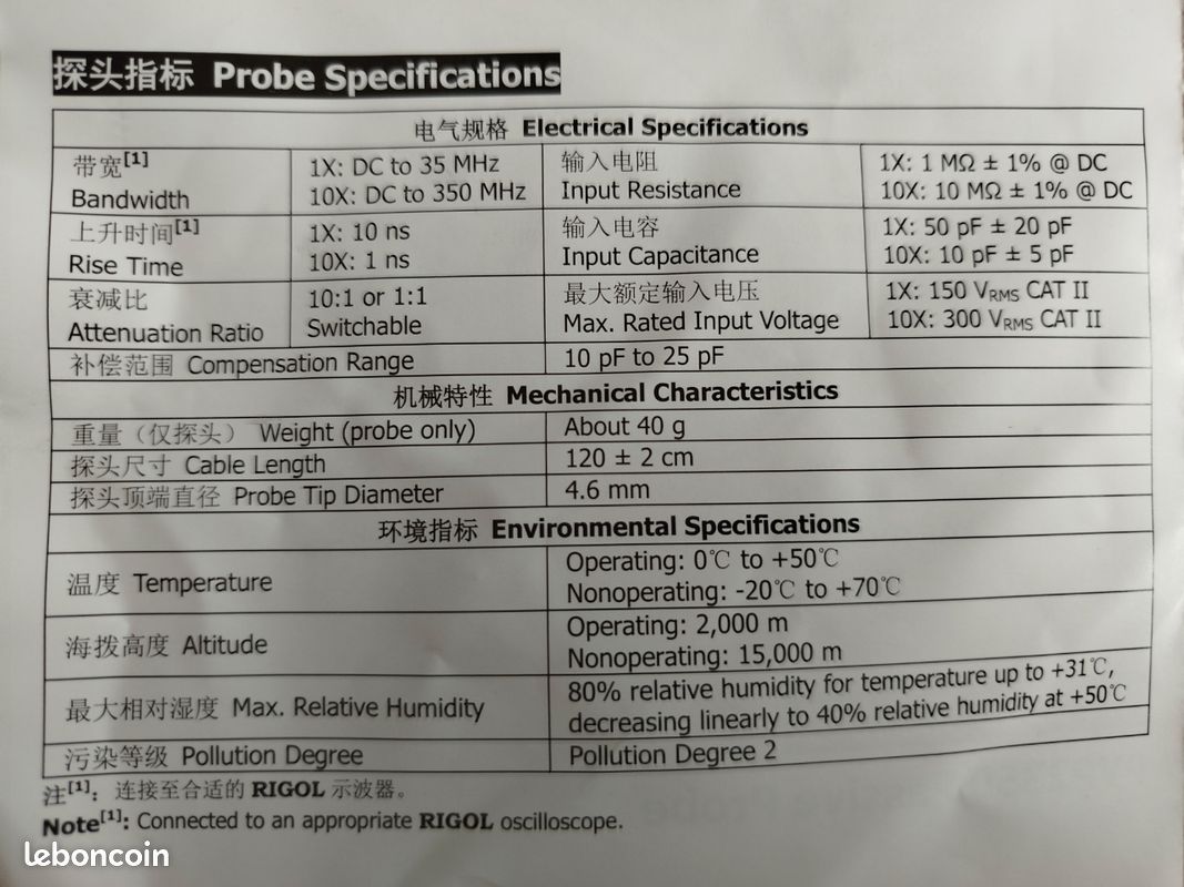 Rigol PVP2350 sonde oscilloscope (image 3)