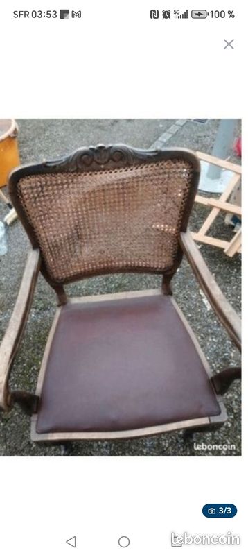 Chaises de notaire artisanal 20e (image 3)