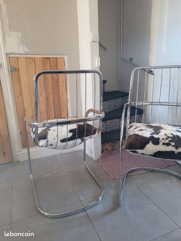 Lot de 2 fauteuils vintage chrome (image 3)