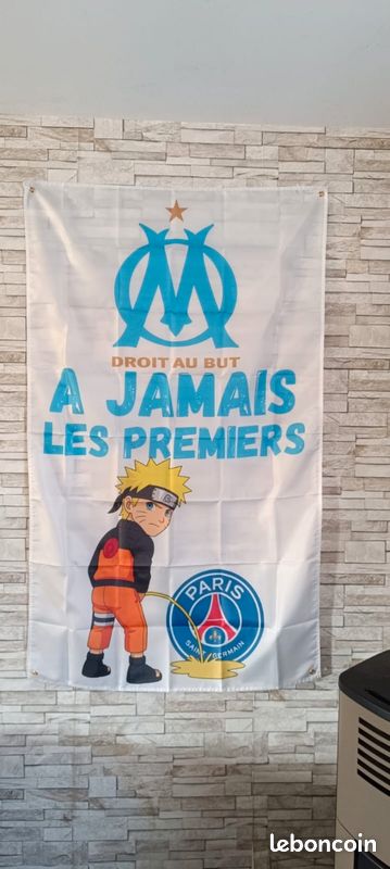 Drapeau Officiel Olympique De Marseille OM - 140 X 90 Cm - Collection Sous Licence