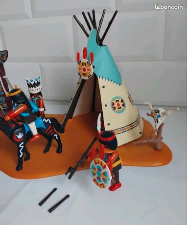 Figurine Playmobil 4012 – Chef Indien Cheyenne, Western, Cowboy, Occasion