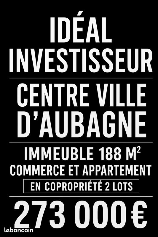 Immeuble 188 m² · à Aubagne · 188 m² · 273 000 €