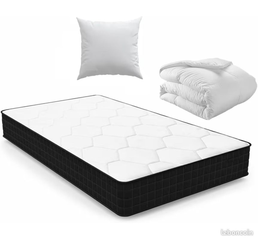 Matelas 90x190 +cadre de lit (image 1)