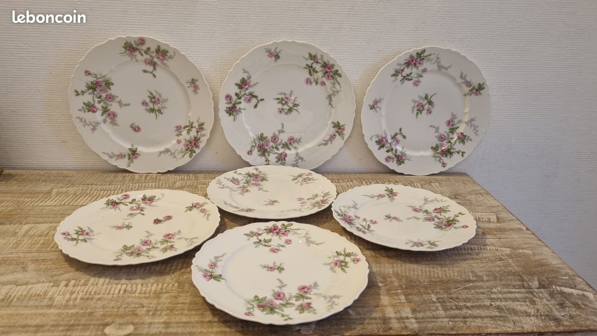 Lot 7 assiettes haviland limoges modèle sylvia (image 1)