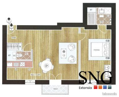 Appartement 2 pièces 49 m² — 2
