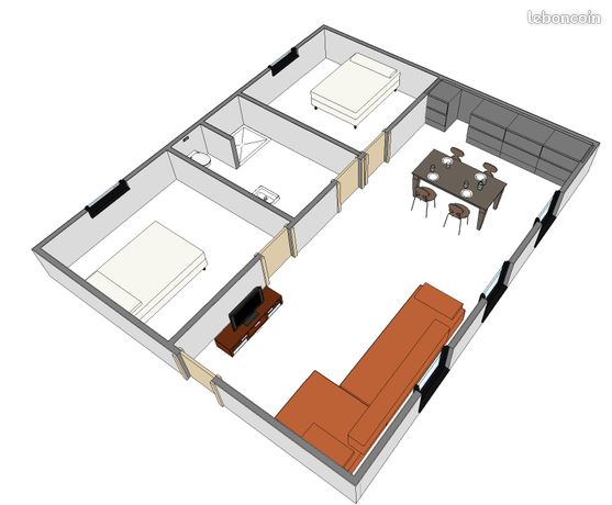 F3 - Appartement 60m2 - Proche toute commodités (Ecoles, etc...)- Paris en 30 min - Arret de bus - Fond de Nogent sur Oise