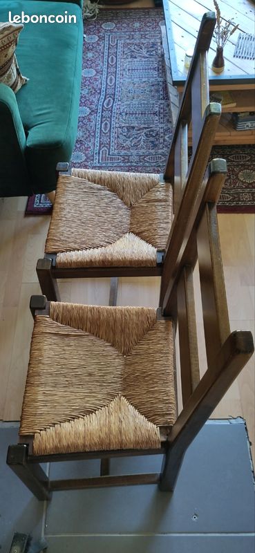 4 Chaises avec assise en paille (image 4)