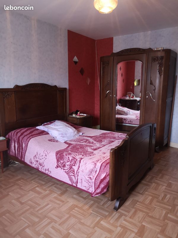 Chambre à coucher année 1930 armoire lit chevet (image 4)