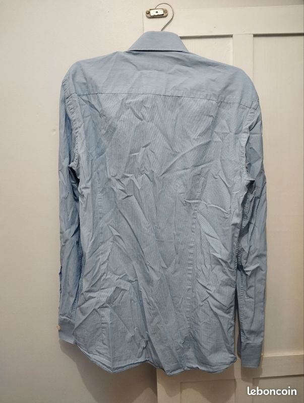 Chemise coton rayé bleu Clair Vêtements
