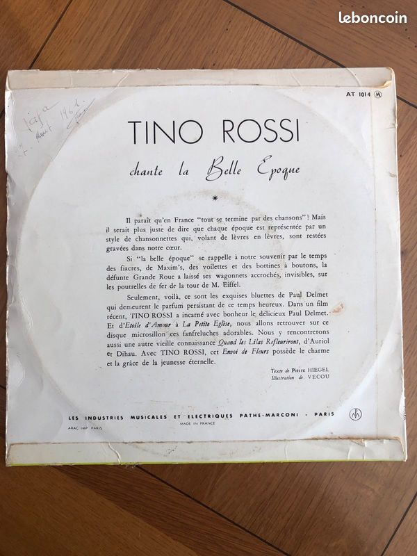 Tino Rossi « La belle époque » 33 tours (image 2)