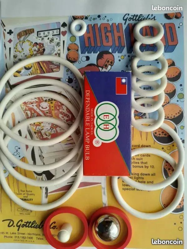 Kit Complet De Rechange Pour Flipper Gottlieb Buckaroo - élastiques, Ampoules, Bille - Neuf - Marque Générique