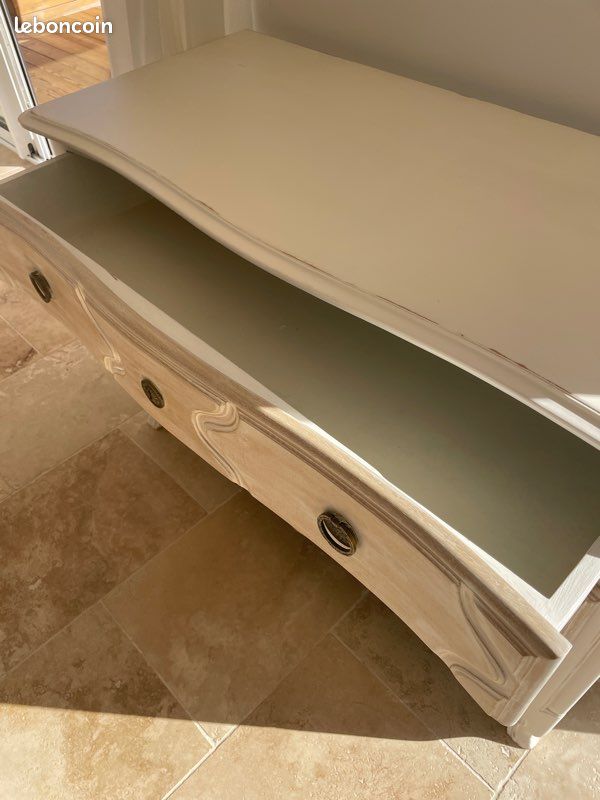 Commode trois tiroirs bois massif (image 4)