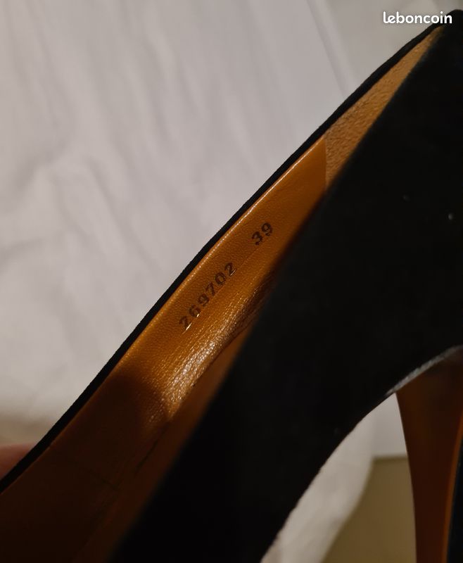Escarpins cuir et velours noirs Gucci neufs (image 10)