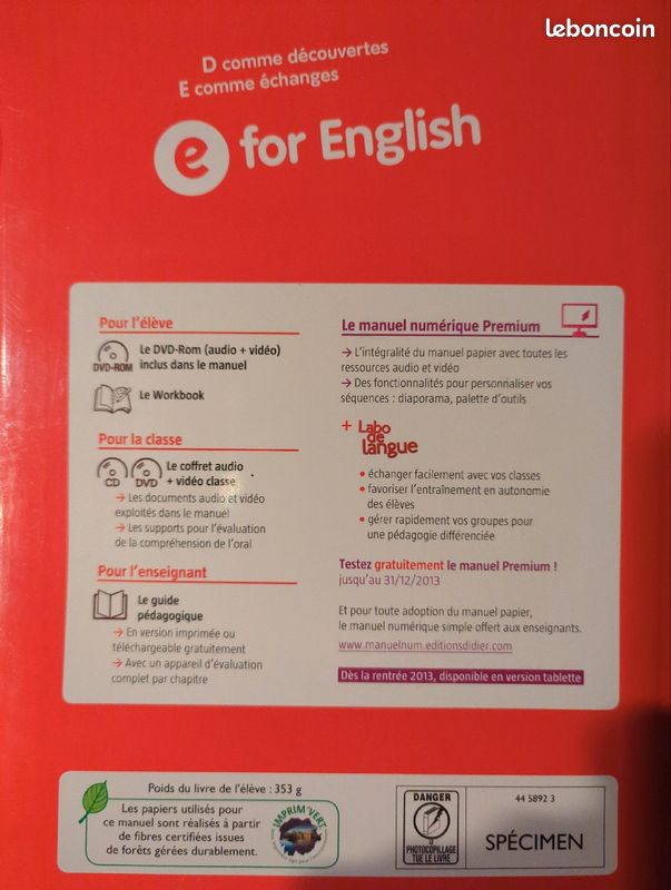 E for english : anglais ; 4ème ; A2/B1 ; workbook (image 2)