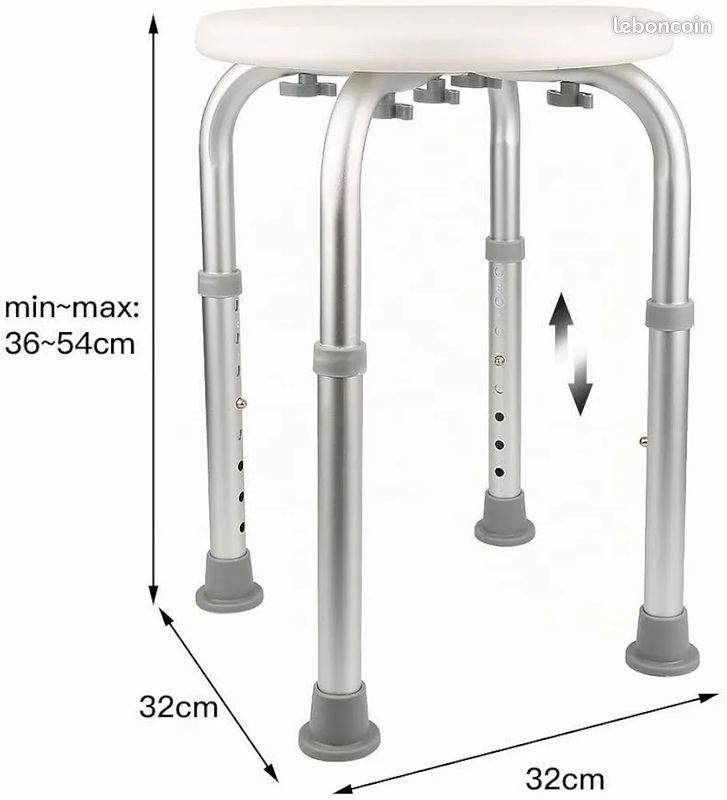 Tabouret / Siège de douche réglable - Neuf (image 6)