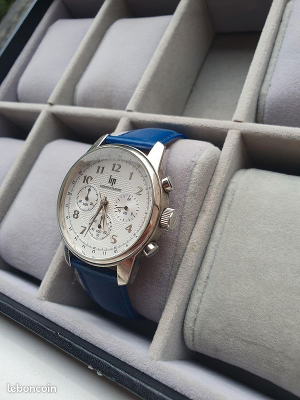 Montre LIP chronographe – cadran blanc guilloché –comme neuve (image 2)