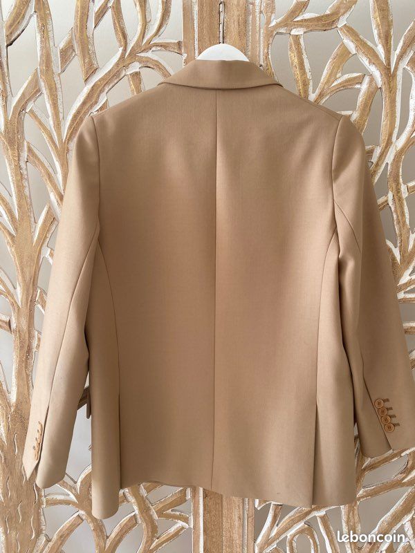 Maje Veste tailleur droite beige camel marron Taille 34 XS Vêtements