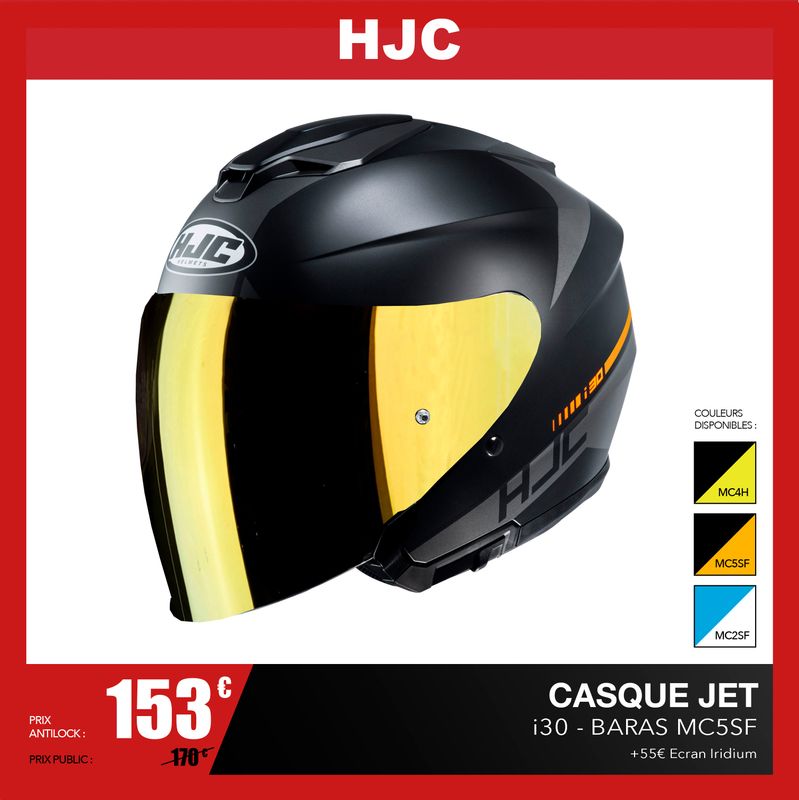 Casque i30 HJC moto : , casque jet de moto