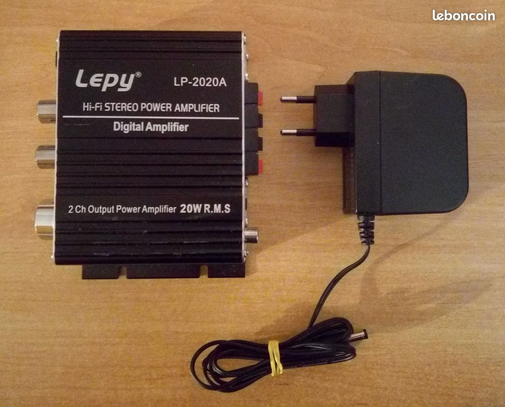 Amplificateur Audio Mini LEPY LP-2020A - Classe T, Entrée RCA, Bouton Volume LED Bleue - Pour Voiture, Maison, Petit Système Hi-Fi