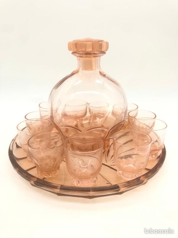 Ancien service à Liqueur  Rosaline  - Art Déco
