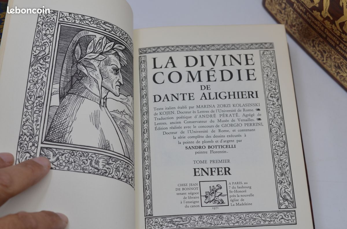 Dante – la divine comédie – 3 volumes jean de bonnot 1971 – botticelli (image 5)