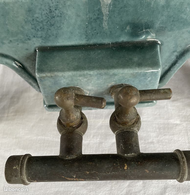 Réchaud à Alcool Ancien L'Esperanto - Fonte émaillée Bleue - Outil Vintage Déco