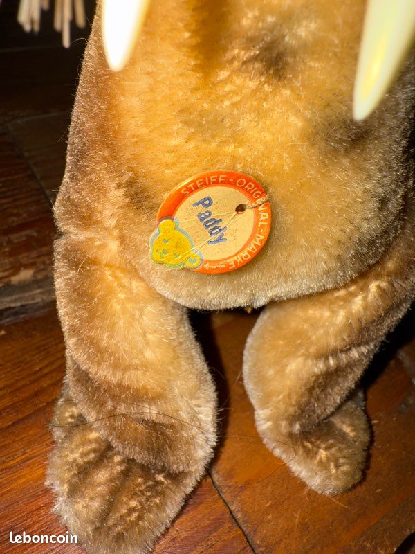 Peluche rigide très ancienne Morse Paddy Steiff 14cm collection vintage (image 3)