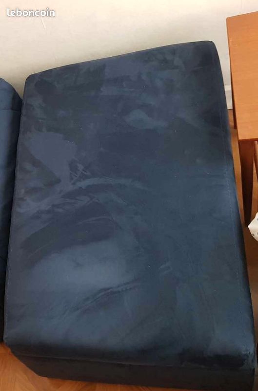 Pouf Repose-pieds Tabouret Housse Bleu foncé (image 1)