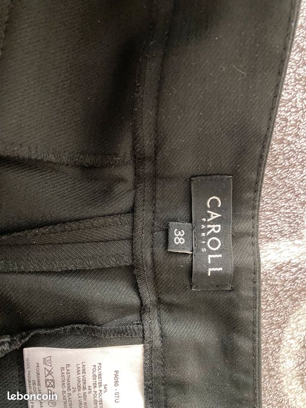 Pantalon fluide noir Caroll T.38 (image 2)