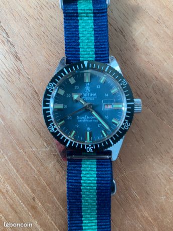 Montre Mécanique Mortima Superdatomatic - Plongée Vintage - Occasion Fonctionnelle