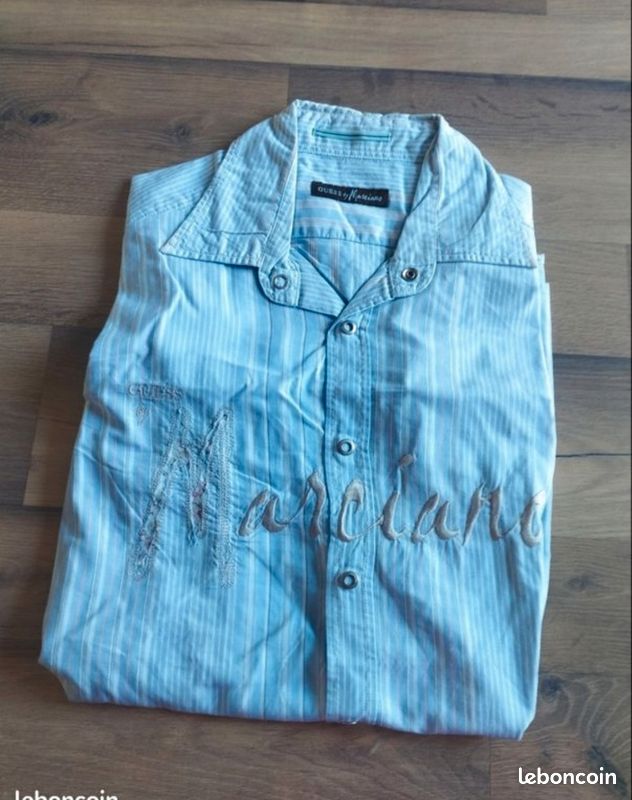 Chemise GUESS BY MARCIANO Bleu Clair Homme Taille M - Occasion Très Bon état