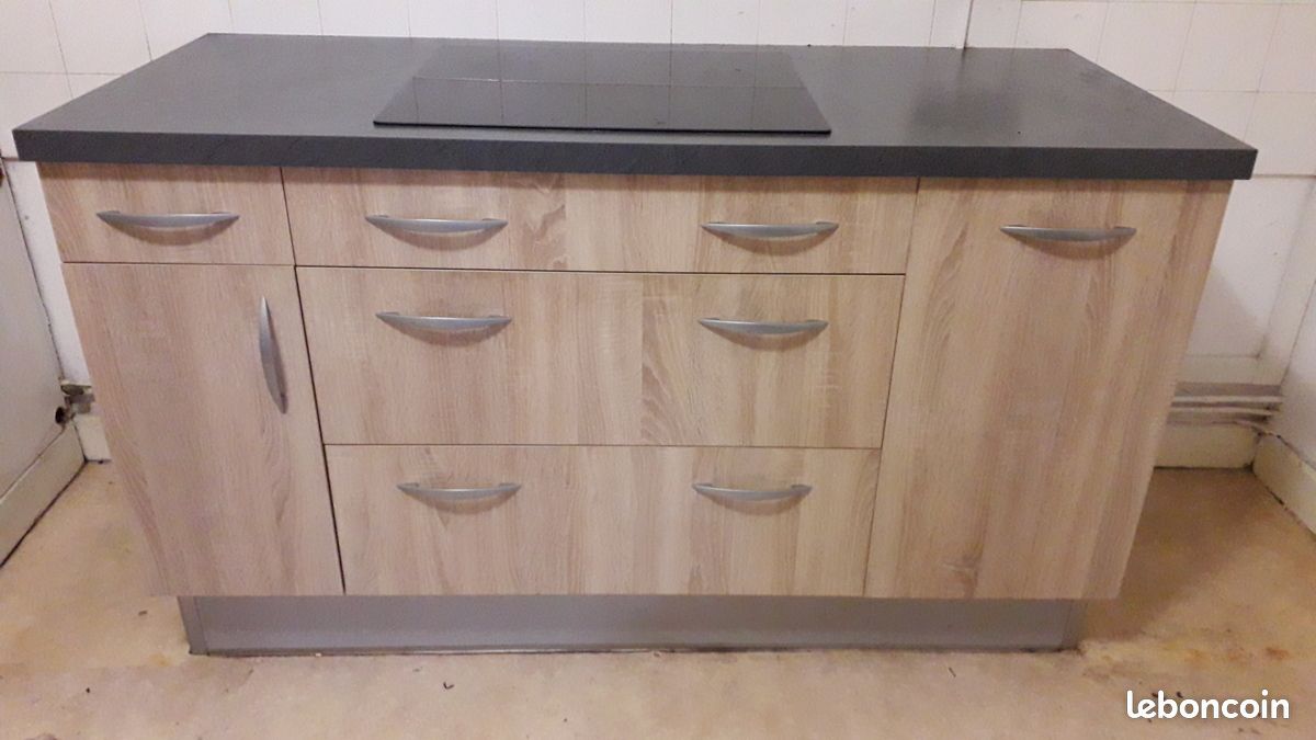 Vends meuble cuisine cuisson avec plaque induction (image 1)