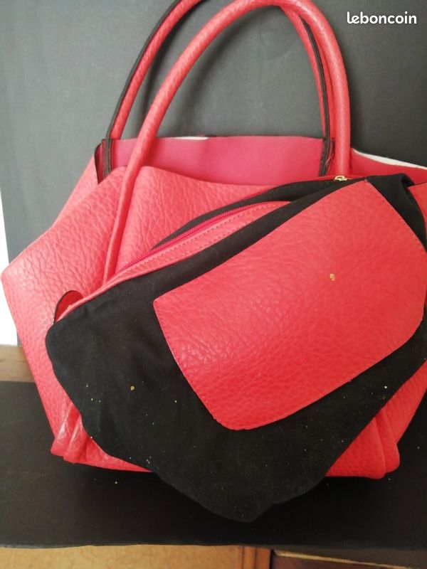 Sac cuir souple corail (image 2)