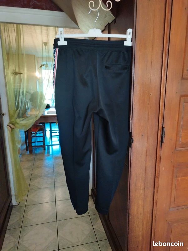 Pantalon De Survêtement Screenshot Homme Taille L - Noir Pied De Poule Rayures Néon