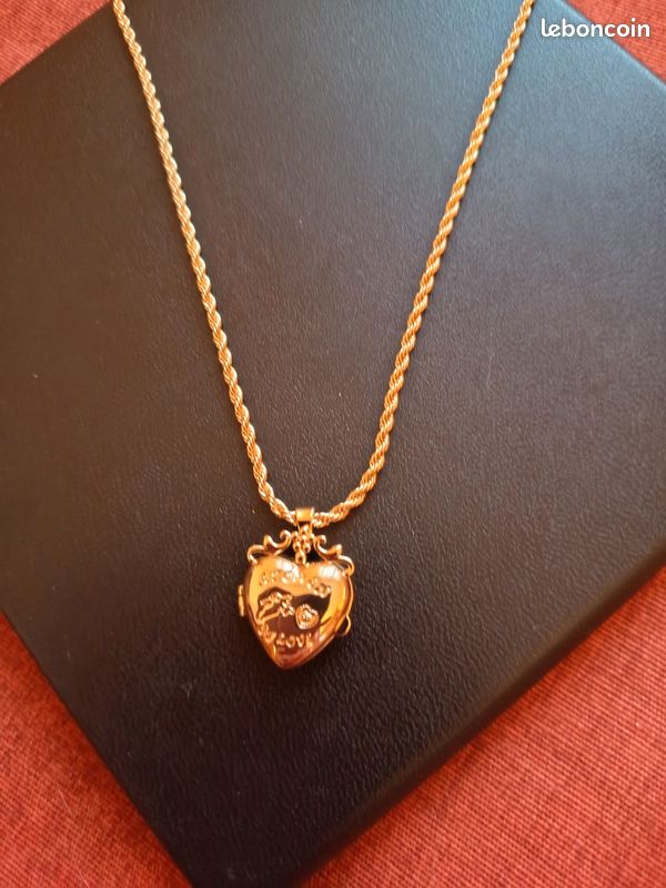 Collier Femme Coeur D'amour Doré - Créateur - Neuf Avec étiquettes - Bijou Cadeau
