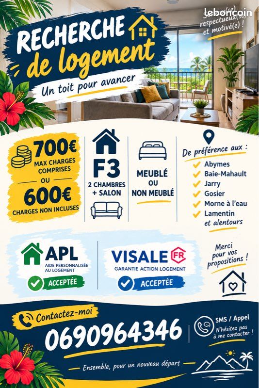 Maison 3 pièces 40 m² · aux Abymes · 40 m² · 650 €/mois